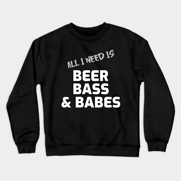 BEER BASS AND BABES Crewneck Sweatshirt by TeeNZ